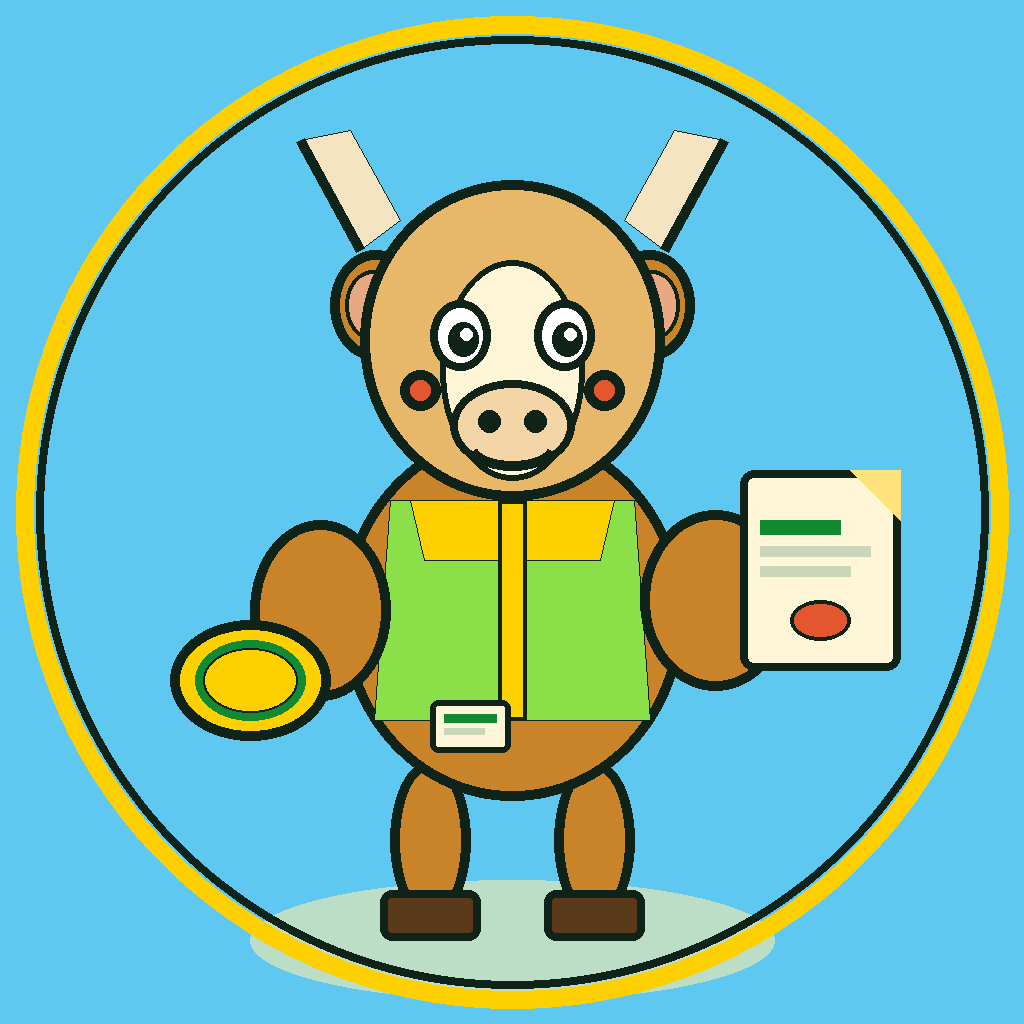 Bokkie Slip, the The Casino Net springbok mascot, holding a betting slip and a rugby ball